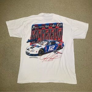 Vintage Chase Jeremy Mayfield #12 Prepared For Take-Off T-Shirt Mens Size Large